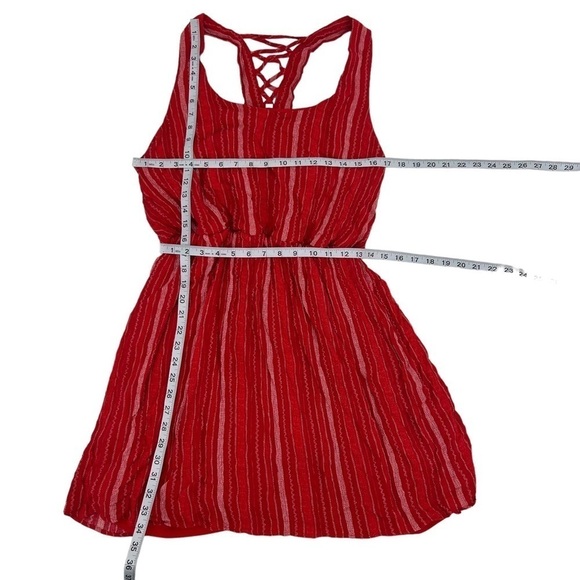 Xhilaration Red White Sleeveless Cinched Waist Dress Size 1X Women's - Picture 4 of 5
